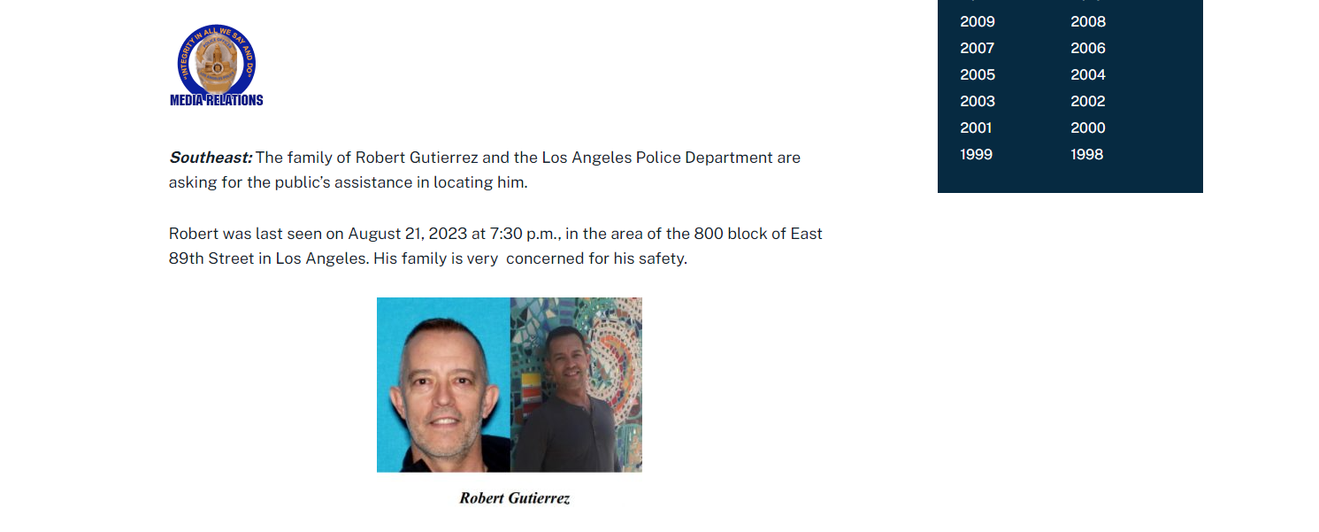 Police Seek Public Help Finding Missing 53-Year-Old Man - MyNewsLA.com