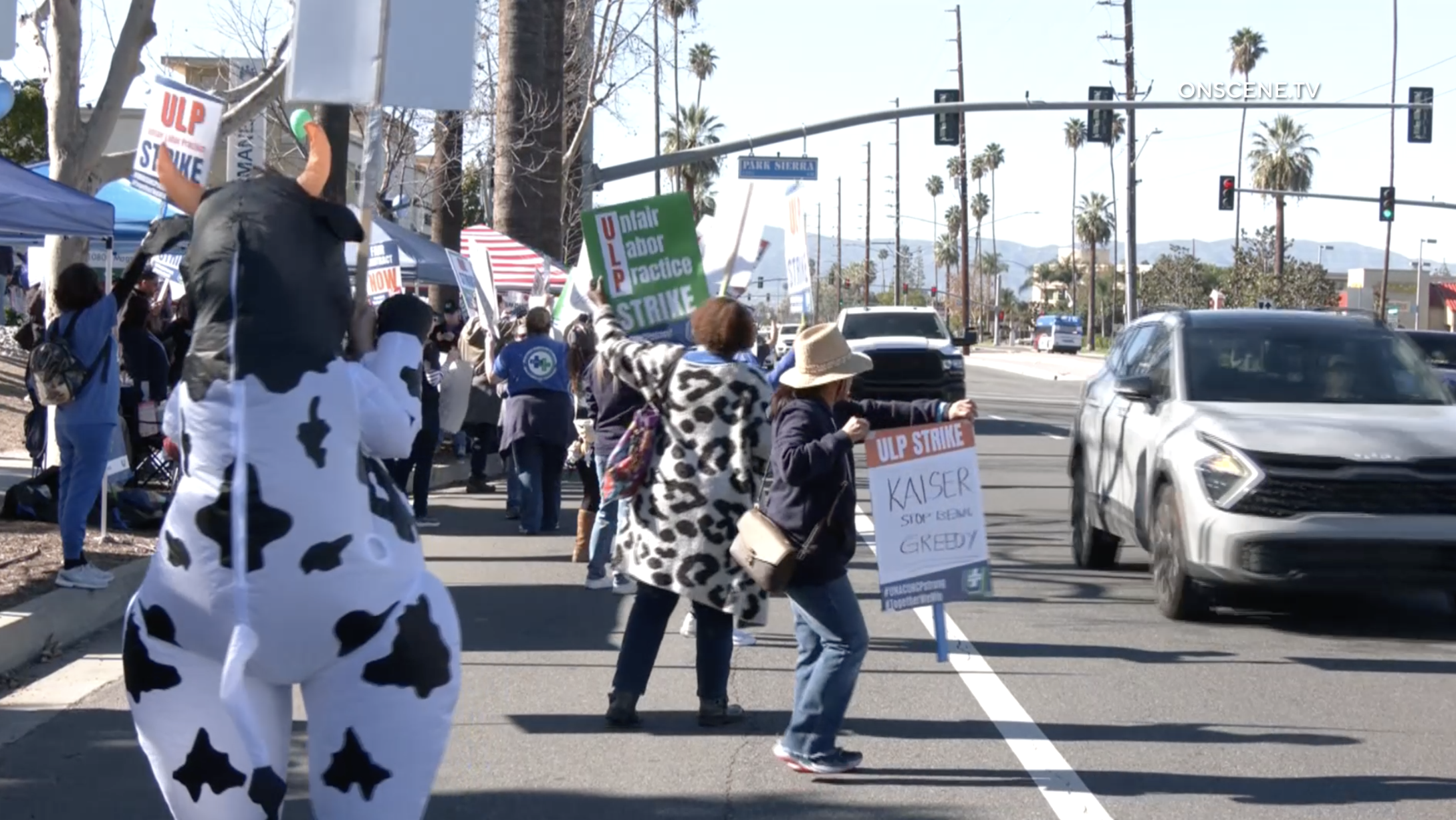 Health Care Workers Rally Behind Protesting Nurses Outside Kaiser ...
